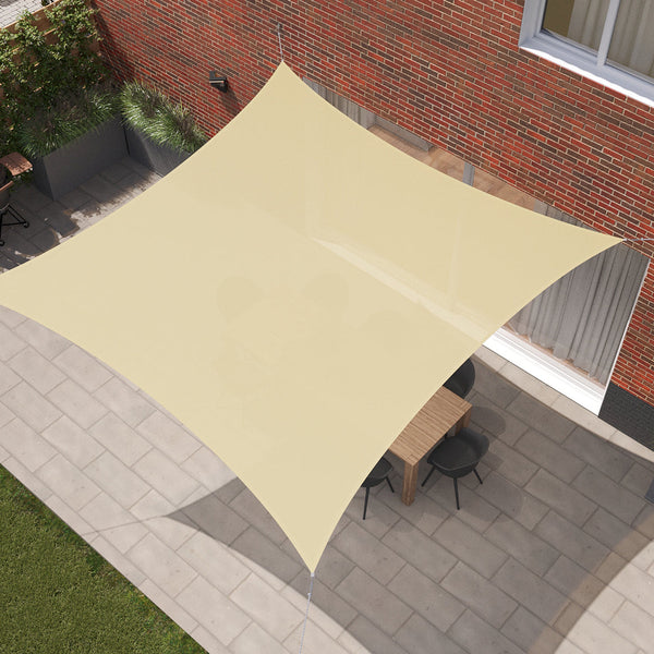 Kopu® Schaduwdoek Vierkant 280 gram Waterdoorlatend 3x3 m - Creme