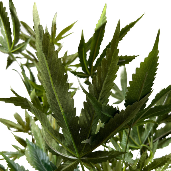 Kopu® Kunstplant Hennep 90 cm met zwarte Pot - 73 bladeren