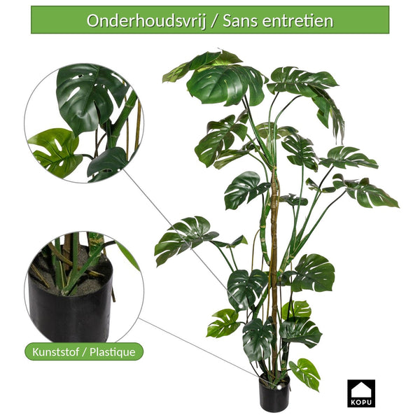 Kopu® Kunstplant Split Philodendron 180 cm - 23 bladeren - Nepplant