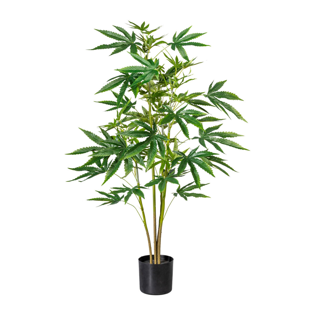 Kopu® Kunstplant Hennep 90 cm met zwarte Pot - 73 bladeren