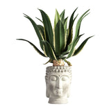 Kopu® Kunstplant Agave Variegeta 57 cm in zwarte Pot - 25 bladeren