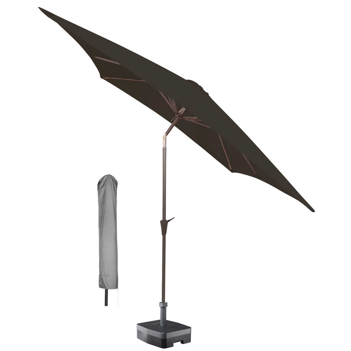 Kopu® Malaga Parasolset Vierkant 200x200 cm met Hoes - Antraciet