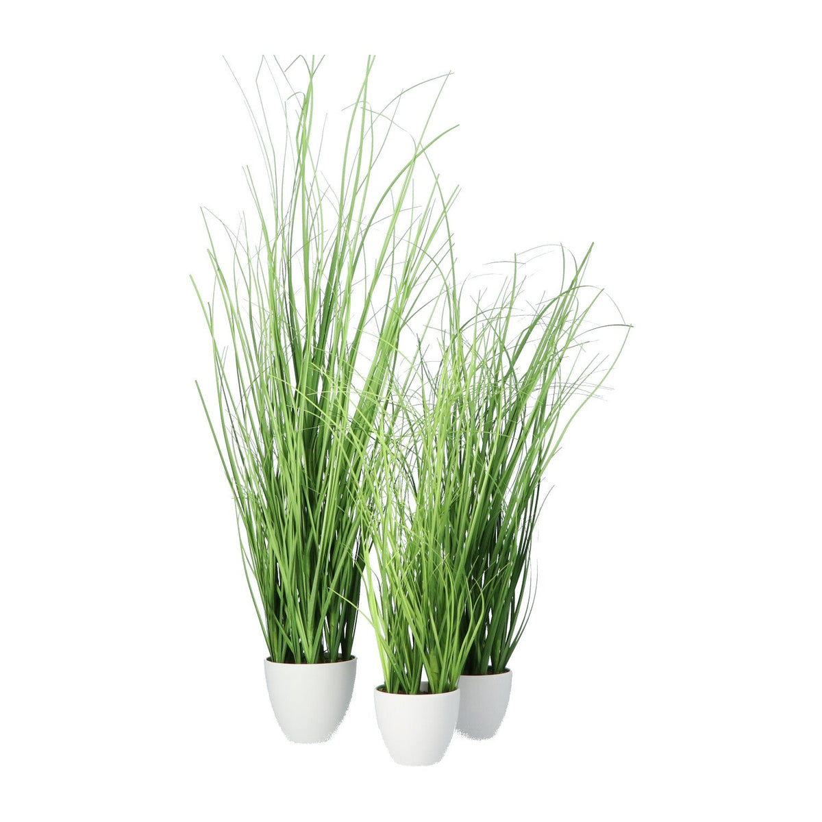 Kopu® set 3 stuks kunstplanten Grasplant 40-50-60 cm in Witte Sierpot