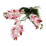 Kopu® Kunstbloem Orchidee 46 cm Lila Bloempot Vierkant - Phalaenopsis