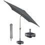 Kopu® Altea Parasolset Vierkant 230x230 cm met Hoes en Voet - Grijs