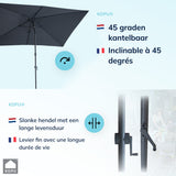 Kopu® Sevilla Parasol Rechthoek 200x300 cm met Hoes en Voet Grijs