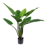 Kopu® Kunstplant Philodendron 110 cm - 9 bladeren - in zwarte pot
