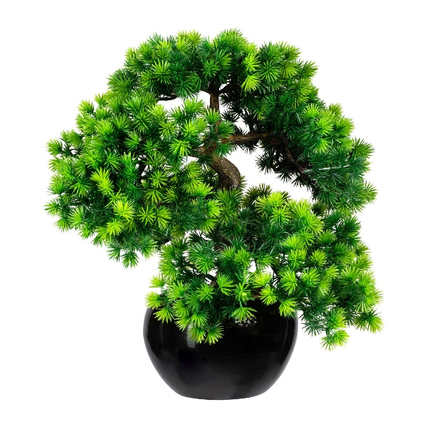 Kopu® Kunstplant Bonsai Lariks 37 cm met zwarte Pot - Bonsai boompje