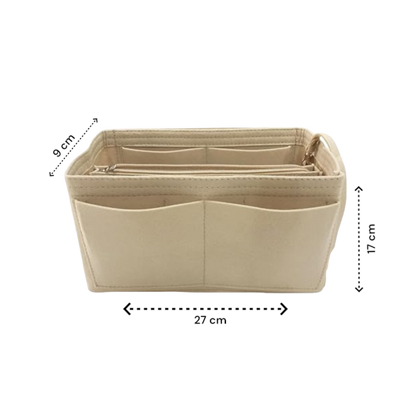 Handtas organizer - Bag in Bag - 11 ruime vakken - Beige - 27 x 17 x 9 cm (LxBxH)- Tasorganizer