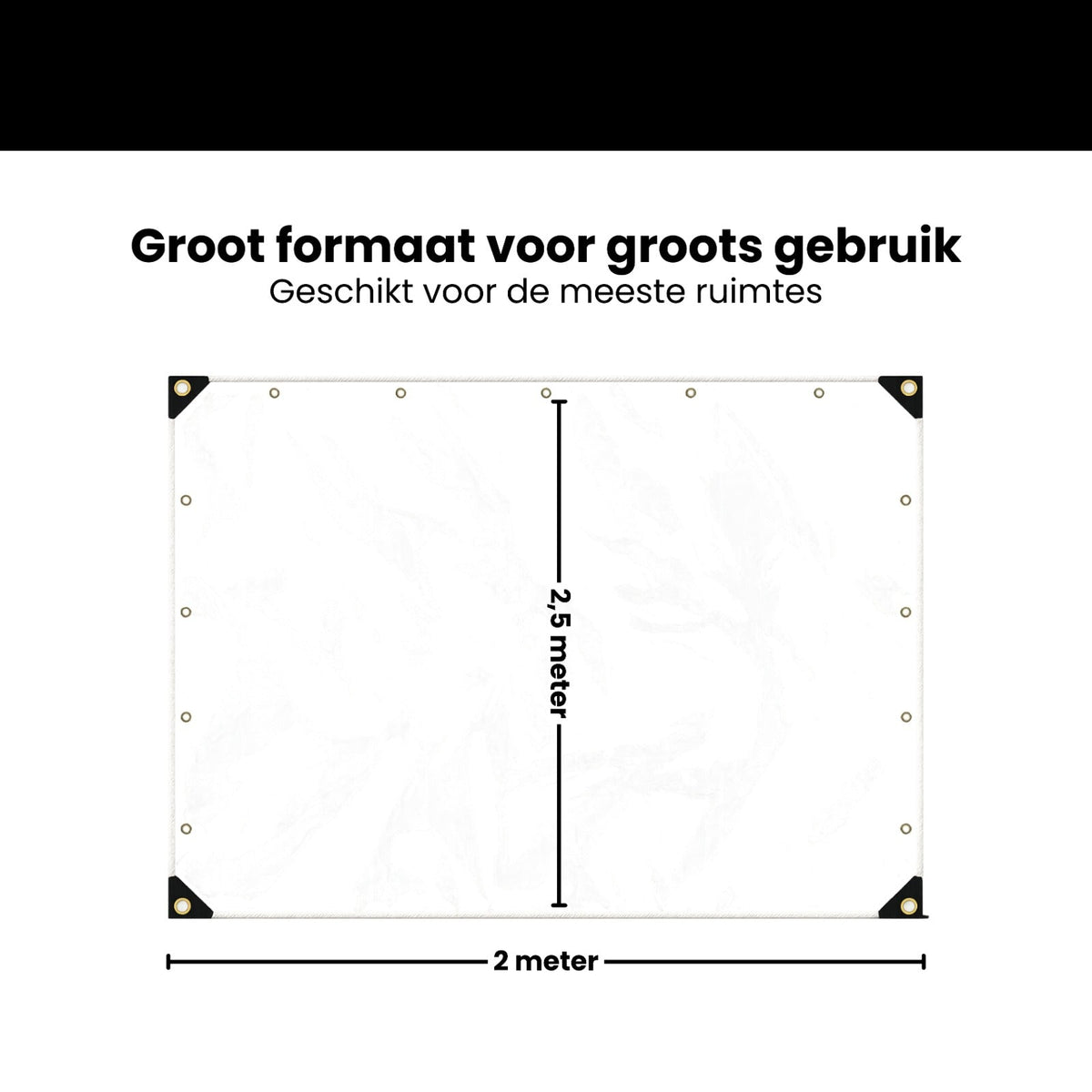 Transparant Afdekzeil 2x2,5m – Waterdicht PVC Zeil met Oogjes – Windbestendig Doorzichtig Zeil voor Overkapping, Tuin, Terras, Veranda & Carport – Versterkte Hoeken