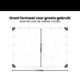 Transparant Afdekzeil 2x2,5m – Waterdicht PVC Zeil met Oogjes – Windbestendig Doorzichtig Zeil voor Overkapping, Tuin, Terras, Veranda & Carport – Versterkte Hoeken