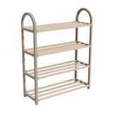 Schoenenrek 4 Lagen – Ruimtebesparend Schoenenkast – Modern Design – Metaal & Hout – Voor 12+ Paar Schoenen – Opbergsysteem Schoenenrek Hal, Slaapkamer of Woonkamer