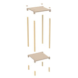FixWood 2-Tier Plantenstandaard – Set van 2 Bloemenrekken – Houten Bloemenstandaard voor Binnen & Buiten – Decoratieve Plantentafel – 50 & 60 cm Hoog – Beige-Natuur