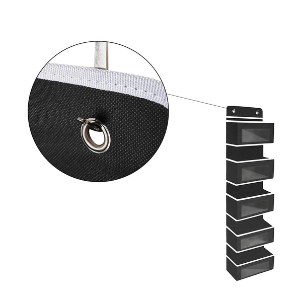 Opbergzak voor Deur - 5 Ruime Opbergvakken - 120 cm x 33 cm - Zwart - Deur organizer