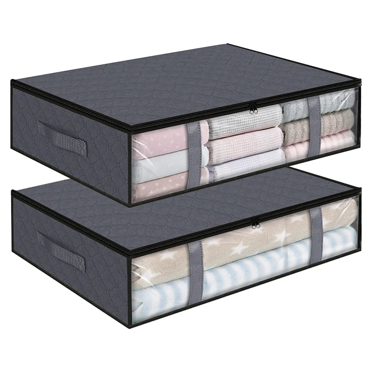 Onderbed opbergtas - 2 stuks - 60x45x15 cm - Kleding of Dekbed opbergen onder het Bed