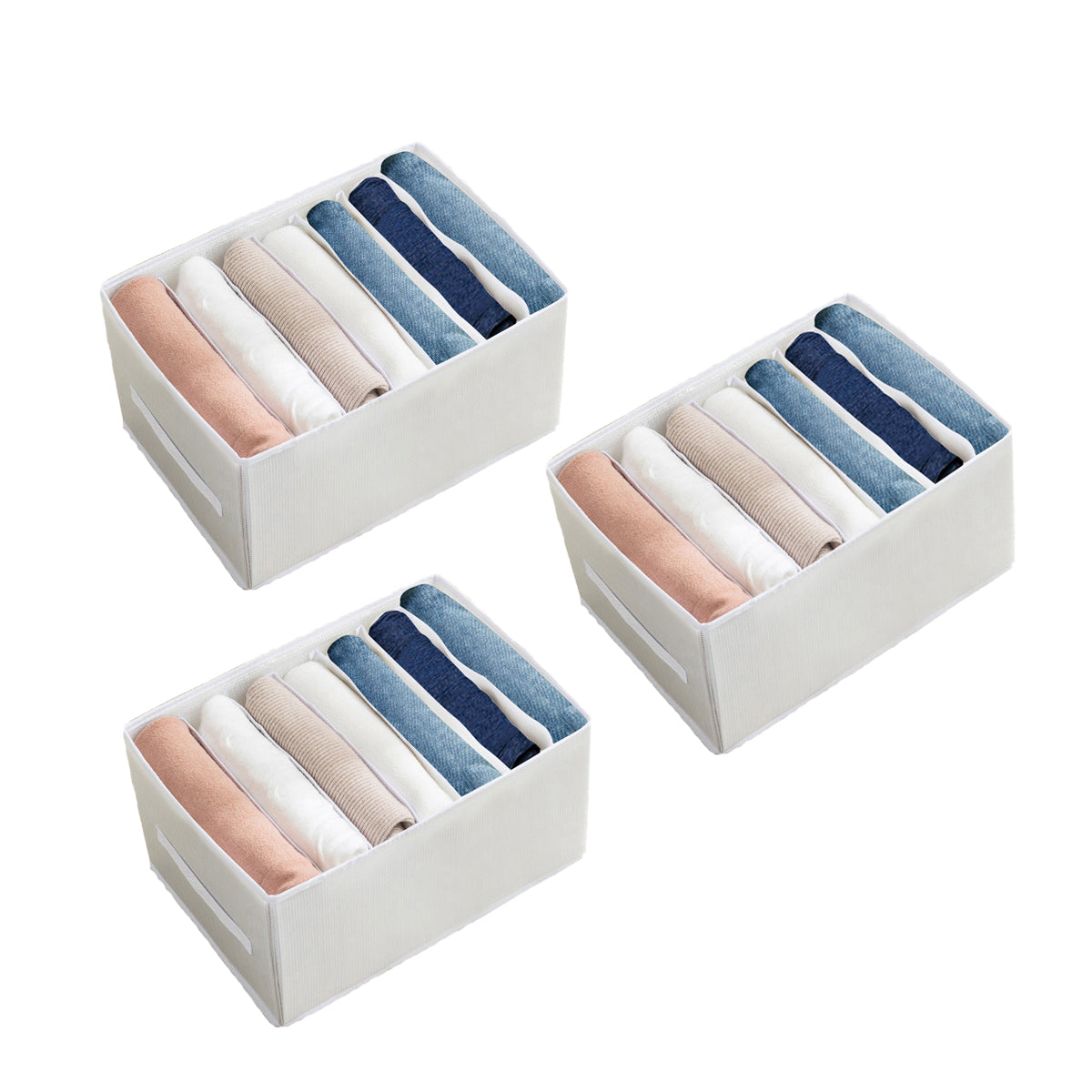 Kleding organizer - 3 stuks - Wit-Wit - Opberger voor Broeken, T-shirts, Overhemden en Topjes