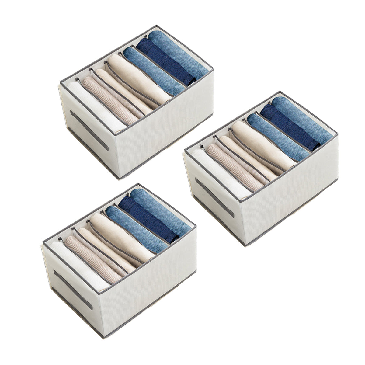 Kleding organizer - 3 stuks - Wit - Opberger voor Broeken, T-shirts, Overhemden en Topjes