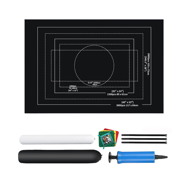 Puzzelmat - 150 cm x 100 cm - Zwart - Oprolbaar - Opvouwbare Puzzel mat - Puzzlemat