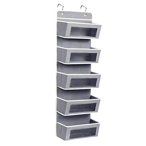 Opbergzak voor Deur - 5 Ruime Opbergvakken - 120 cm x 33 cm - Grijs - Deur organizer