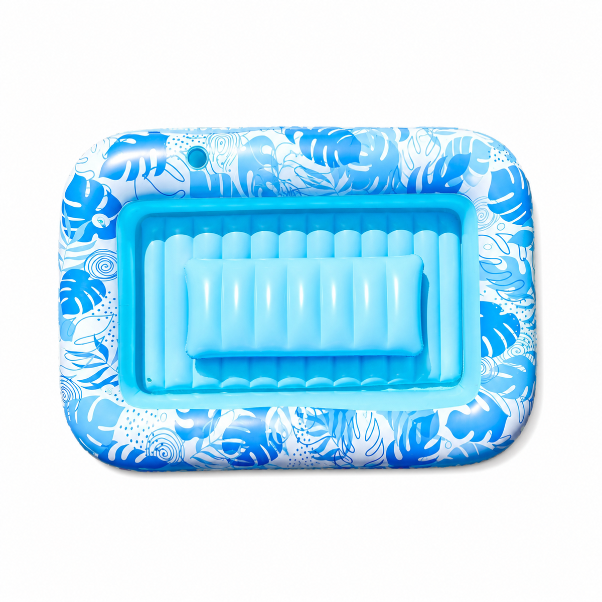 Opblaasbaar Tanning Bed – Opblaasbaar Ligbad voor Zonnen & Relaxen – Waterhangmat met Hoofdkussen en Bekerhouders – Drijvend Luchtbed Zwembad – 177,8 x 116,8 cm