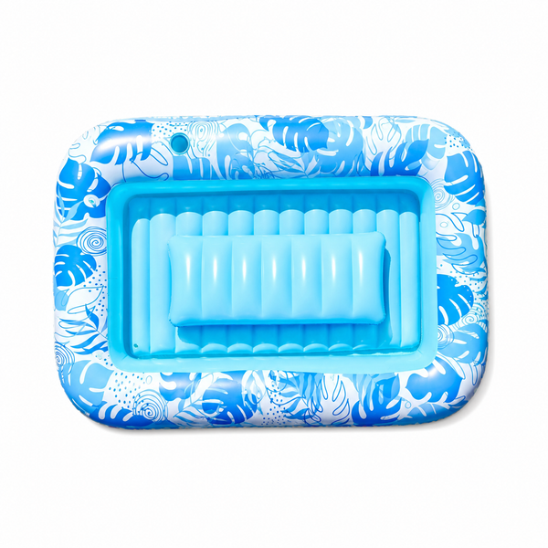 Opblaasbaar Tanning Bed – Opblaasbaar Ligbad voor Zonnen & Relaxen – Waterhangmat met Hoofdkussen en Bekerhouders – Drijvend Luchtbed Zwembad – 177,8 x 116,8 cm