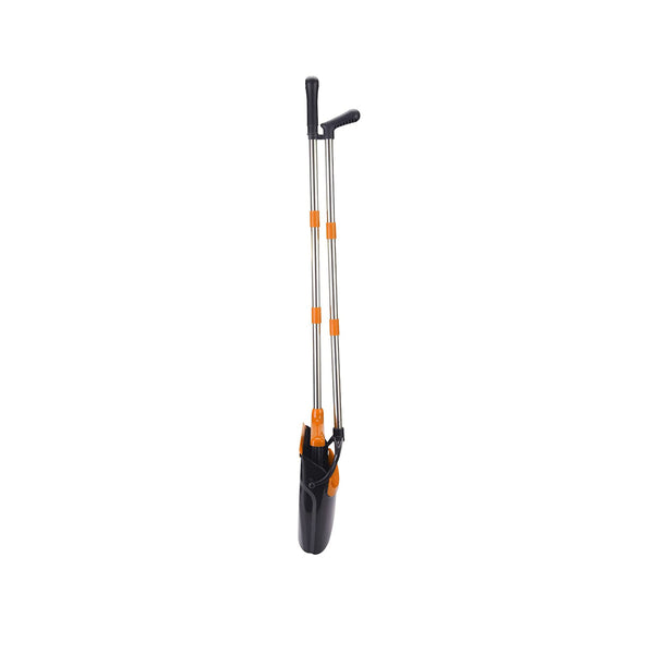 Stoffer en Blik met Lange Steel - 87 cm - Oranje - Zwart - Stoffer en Blik op Steel - Stoffer Lang