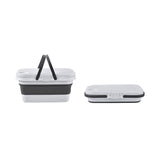 Picknickmand 2-1 - Wit & Grijs - Inklapbaar - Picknickmand met Tafel