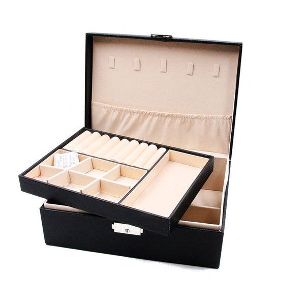Juwelendoos XL - Zwart - 23 x 17 x 9 cm - Sieradendoos - Oorbellen Rekje - Oorbellen Organiser - Sieraden Organiser