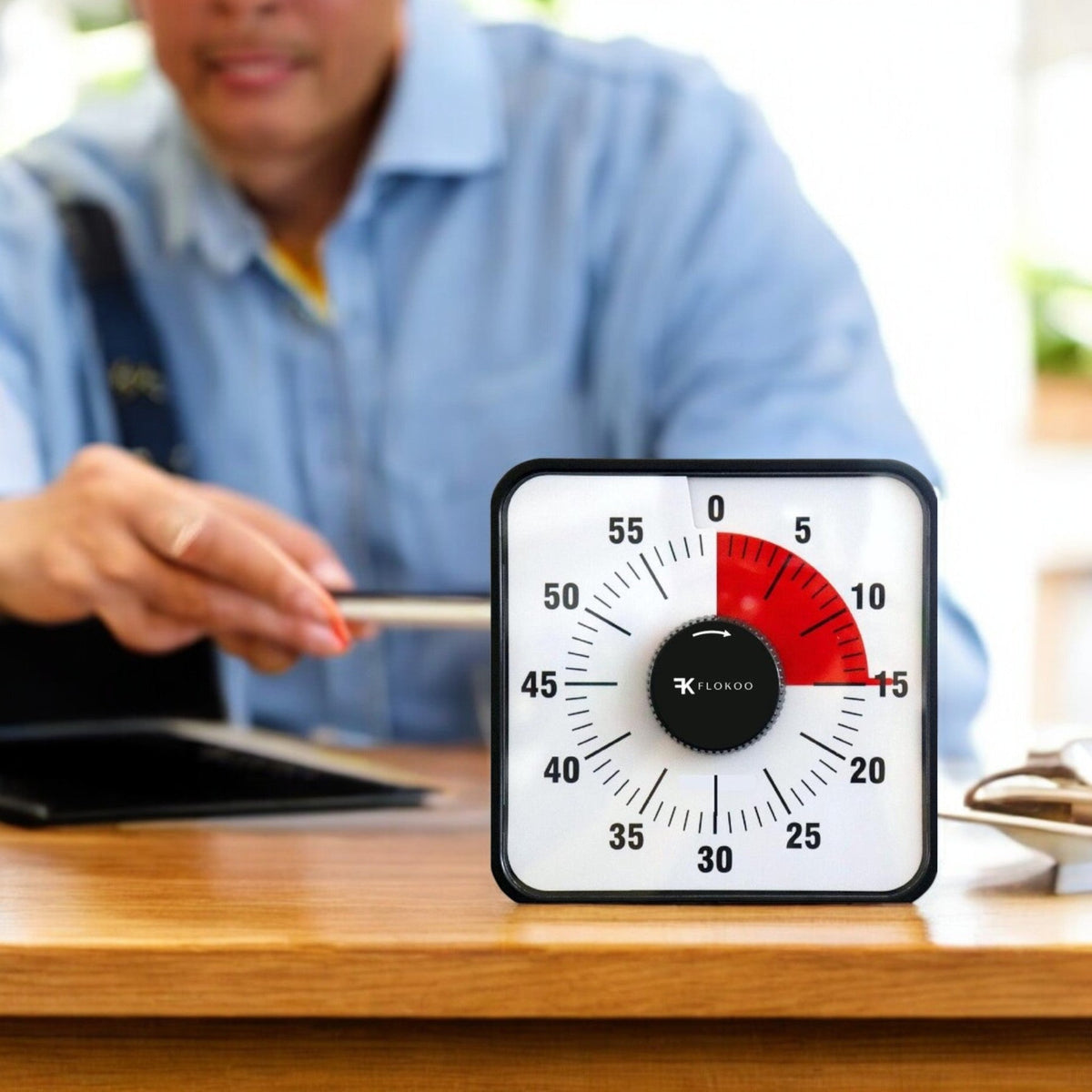 Leerklok 19 x 19 cm - Zwarte Timer voor Kinderen - Aftelklok voor Educatief Gebruik