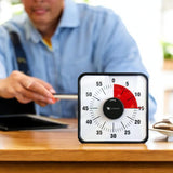 Leerklok 19 x 19 cm - Zwarte Timer voor Kinderen - Aftelklok voor Educatief Gebruik