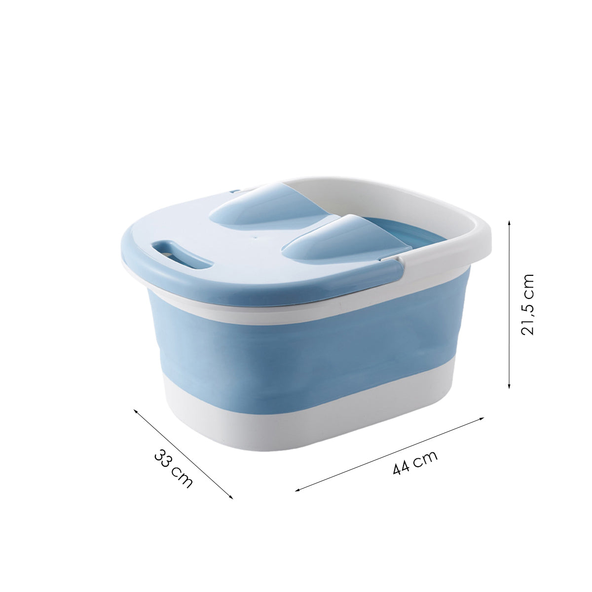 Voetbad Inklapbaar - Wit/Blauw - 44 x 33 x 21,5 CM - Voetenbad Opvouwbaar - Massagebad - Ontspanning