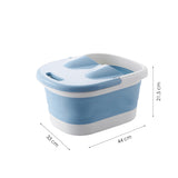 Voetbad Inklapbaar - Wit/Blauw - 44 x 33 x 21,5 CM - Voetenbad Opvouwbaar - Massagebad - Ontspanning