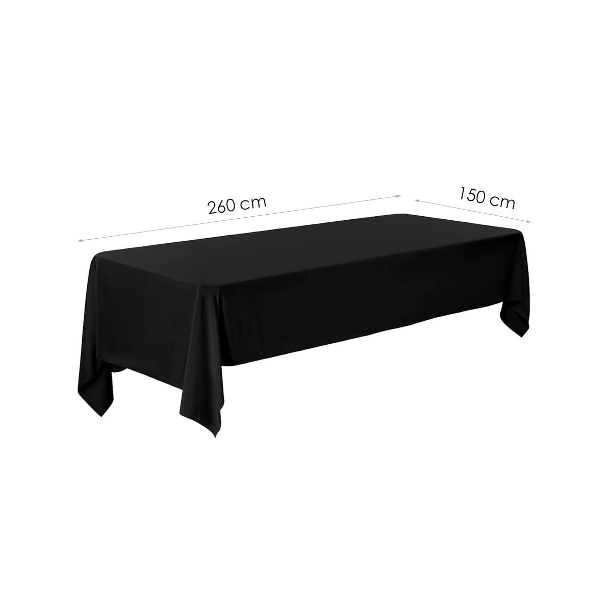 Tafelkleed Luxe - 260x150 cm - Zwart - Waterafstotend - Tafellaken - Tafelzeil - Tafelkleden - Tafelkleed Katoen