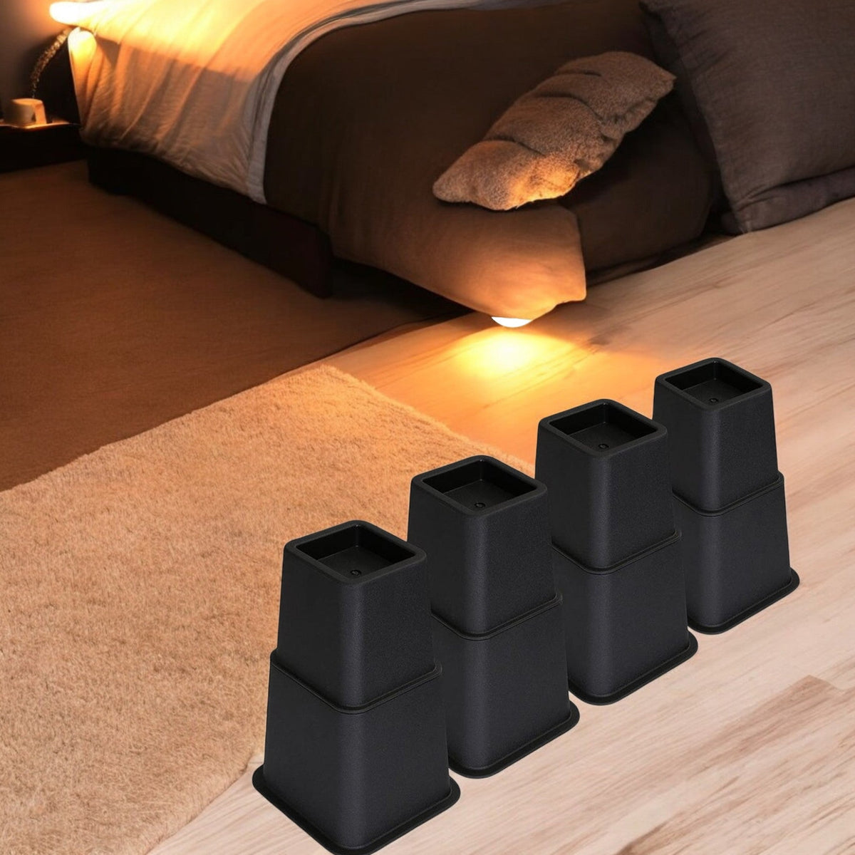 Meubelverhoger Set - Verstelbare Poten - 8 stuks - Zwart