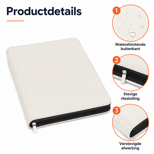 Toploader Binder – 252 Speelkaarten – Verzamelmap voor 3 x 4 inch Toploaders – Kaartenmap – 9 Pocket – Wit