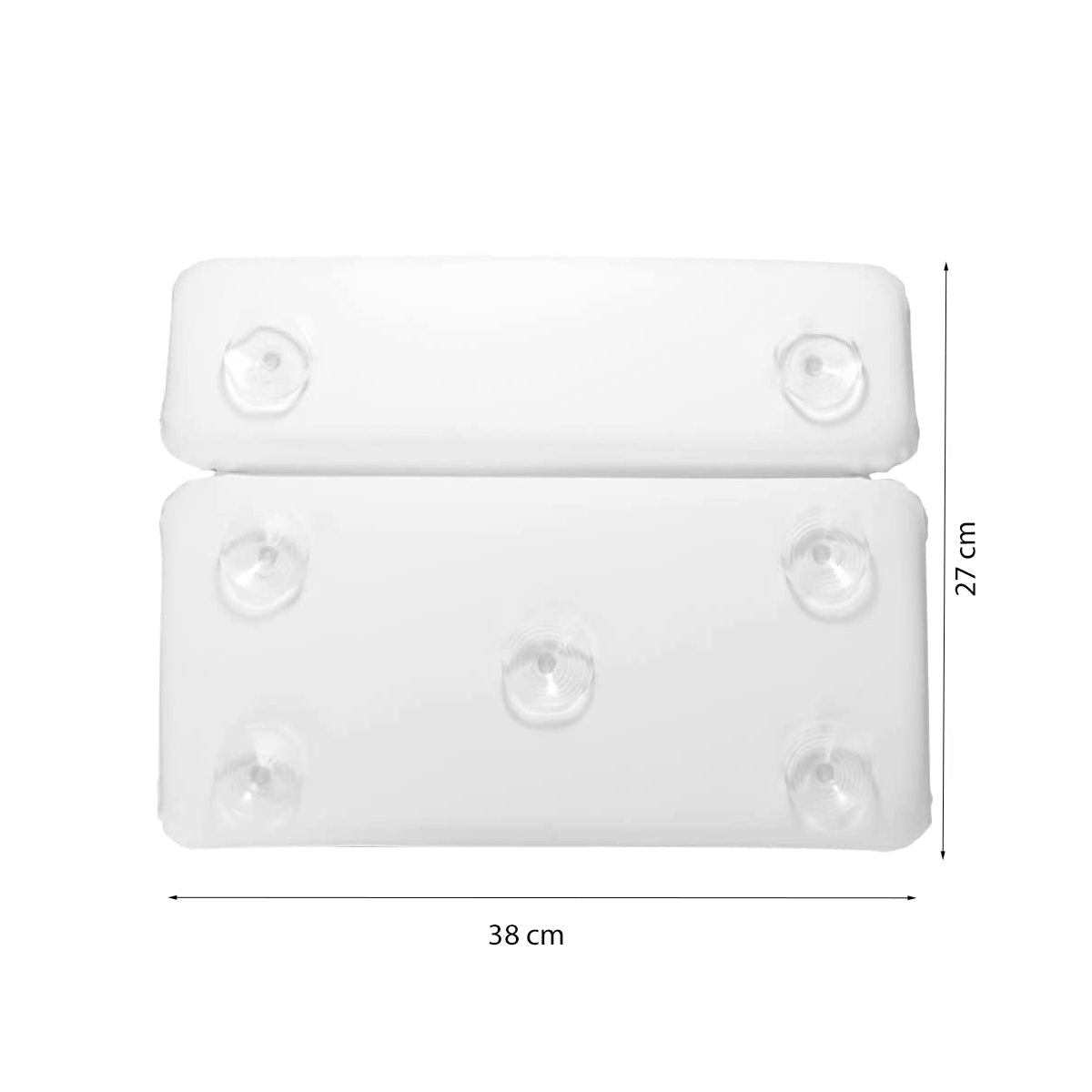 Badkussen - 38x27 cm - Wit - Sterke Zuignappen - Nekkussen voor in Bad - Badnekkussen - Universeel