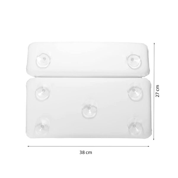 Badkussen - 38x27 cm - Wit - Sterke Zuignappen - Nekkussen voor in Bad - Badnekkussen - Universeel