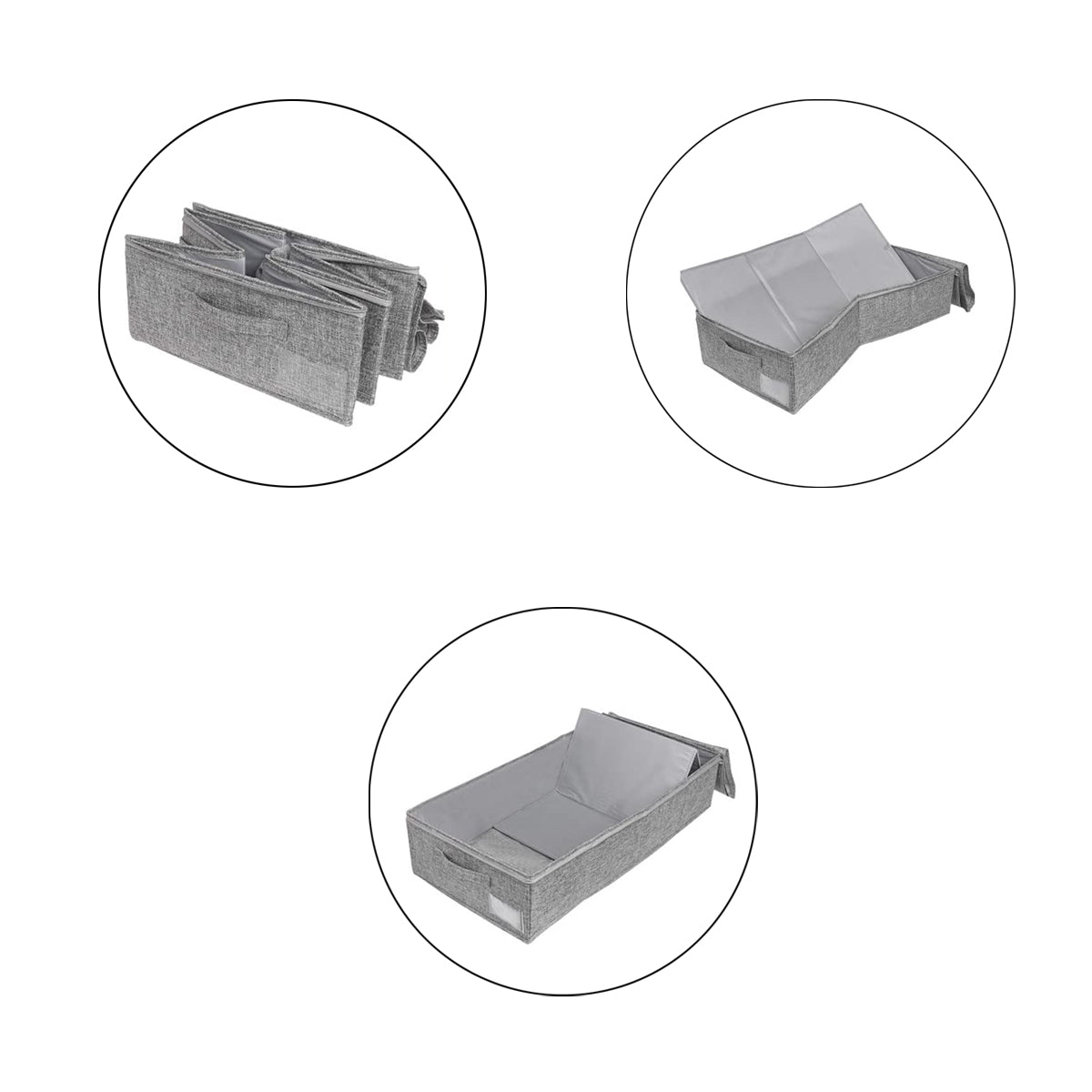 Bed Organizer met verharde bodem - 2 stuks - Ruime Opbergzakken voor Kleding en Dekbedden - Grijs - Opbergtassen voor onder je Bed