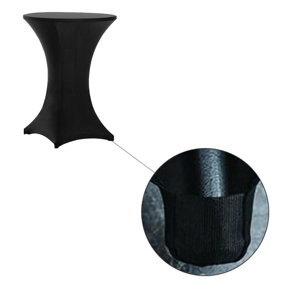 Statafelrok - 2 Stuks -  Zwart - Universeel - Statafel Hoes - Hoes voor Statafels -  Stretch Materiaal -