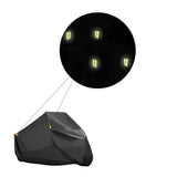 Motorhoes - Waterafstotend - 266,5x125x105 cm - Zwart met Reflectie - Motorhoes Waterdicht Buiten - Motorhoes Waterdicht