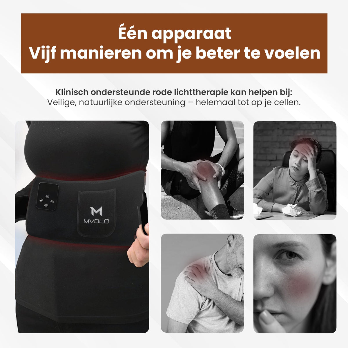 Roodlichttherapie Rugband voor Effectieve Pijnverlichting