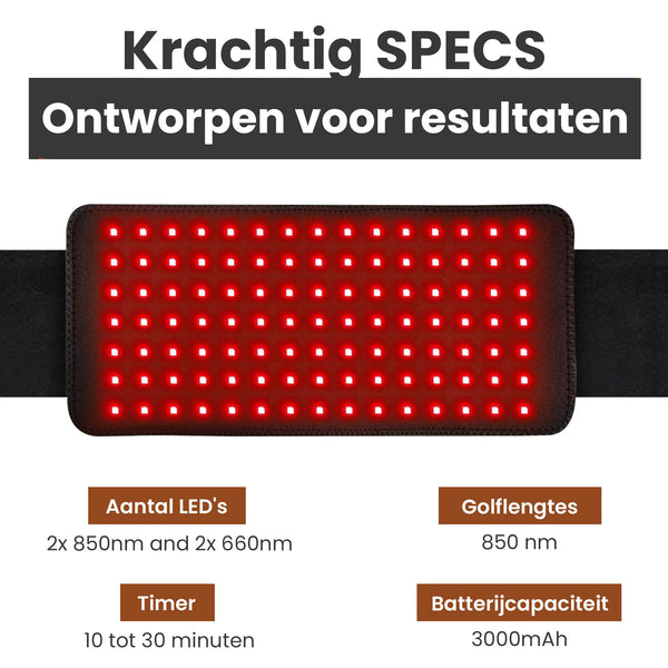 Roodlichttherapie Rugband voor Effectieve Pijnverlichting
