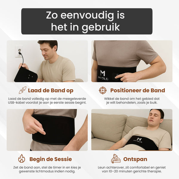 Roodlichttherapie Rugband voor Effectieve Pijnverlichting