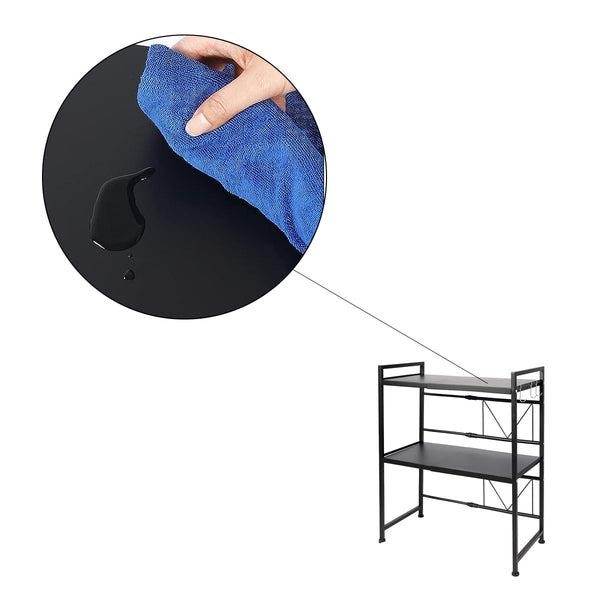 Magnetronrek Verstelbaar - Zwart - Verstelbaar van 40 tot 60 cm Breed - Magnetronkast - Magnetronhouder - Magnestronstandaard - Rek voor Magnetrons