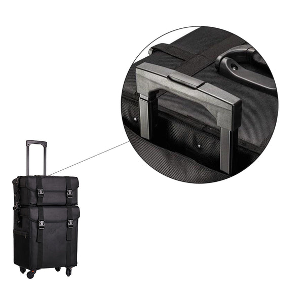 Pedicurekoffer met Wieltjes - Zwart - 60x41x30 cm - Pedicure case - Ambulante Pedicure Koffer