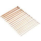 Breinaalden Set Bamboe 36 Stuks - Donker Bruin - 18 Verschillende Maten - 35 cm Lang - 2 tot 10 mm Dikte