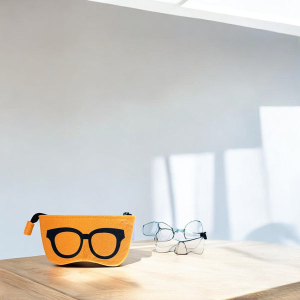 Brillenetui - Oranje - Vilt - Brillen etui - Bril Beschermer - Brillendoos - Brillenkoker - Brillenhoes