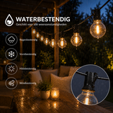Prikkabel Buiten 15,3 Meter – 25 LED Lampen – Koppelbare Lichtsnoer Buiten – Waterdichte Tuinverlichting – Warm Wit – Sfeerverlichting voor Tuin, Balkon, Terras & Overkapping
