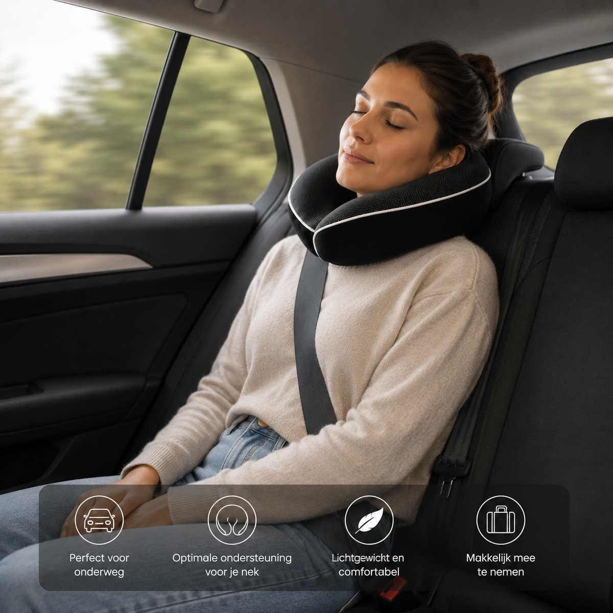 Reis Nekkussen Memory Foam – Ergonomisch Reiskussen voor Vliegtuig, Auto & Trein – Neksteun Reizen – Comfortabel Slaapkussen – Inclusief Oordoppen – Lichtgewicht & Compact