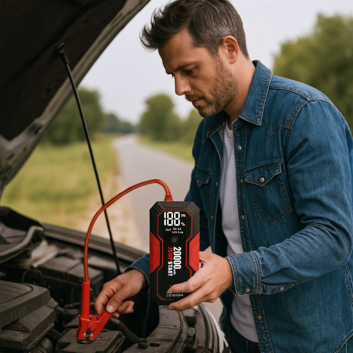 Travli Jumpstarter Zwart-Rood